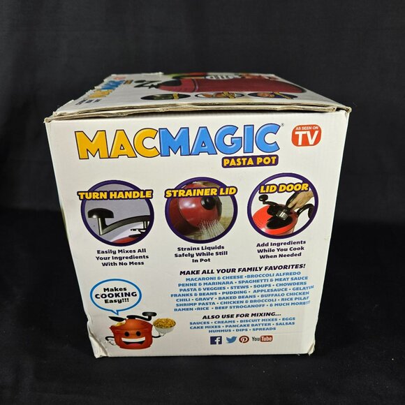 Mac Magic Pasta One Pot Cooking Built-in Strainer 4 Qt MacMagic As Seen on TV - Picture 7 of 10